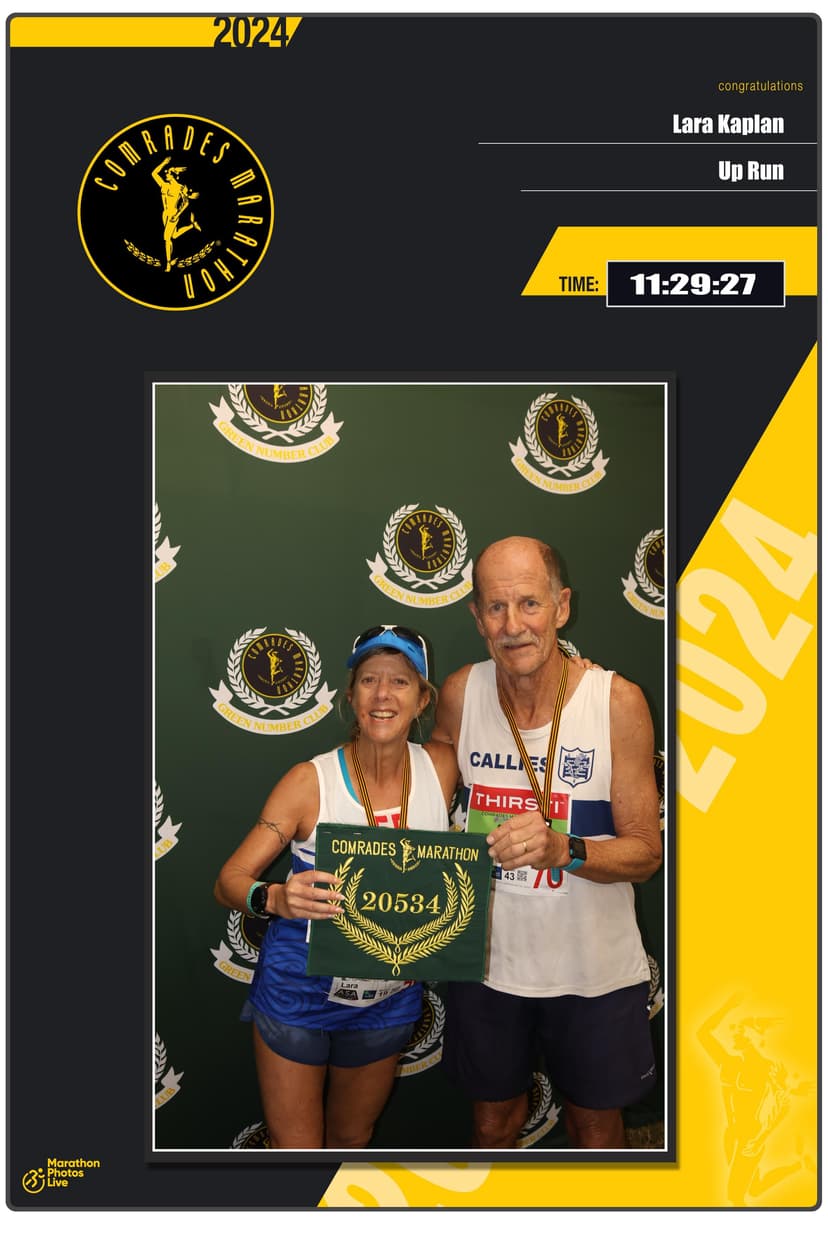 Comrades Marathon double wreath received on the road between Durban and Pietermaritzburg
